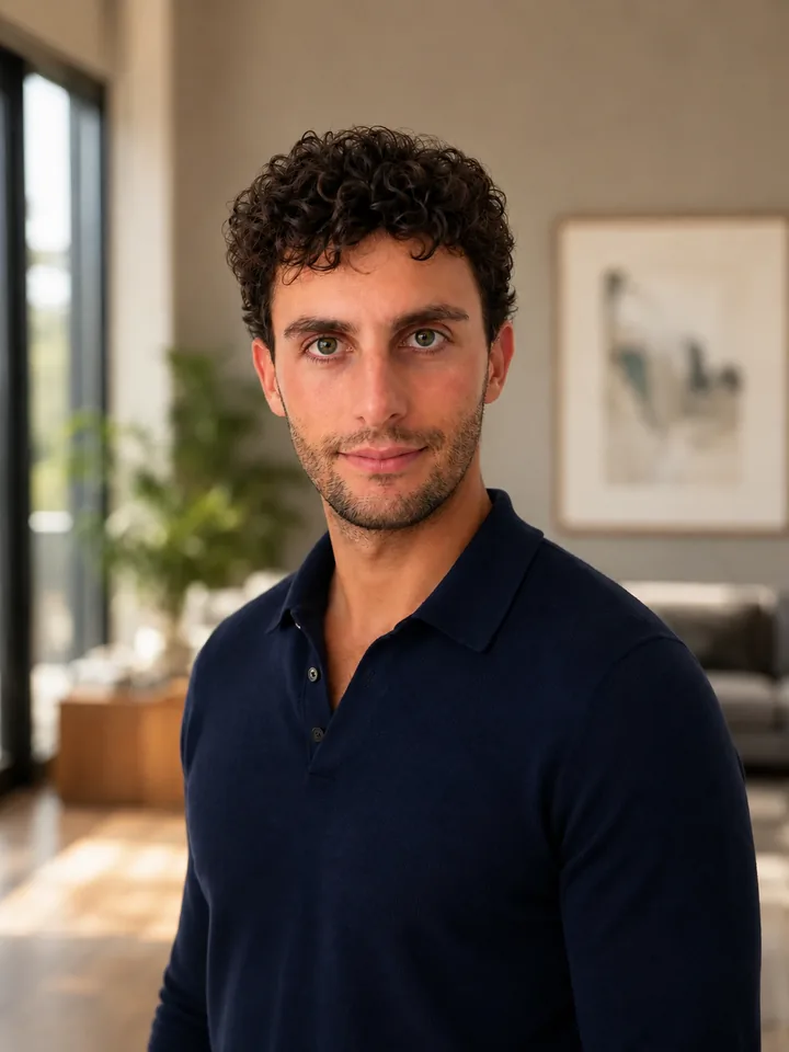 Nicola Di Palma, fondatore di NDP Rent, in un appartamento a Roma